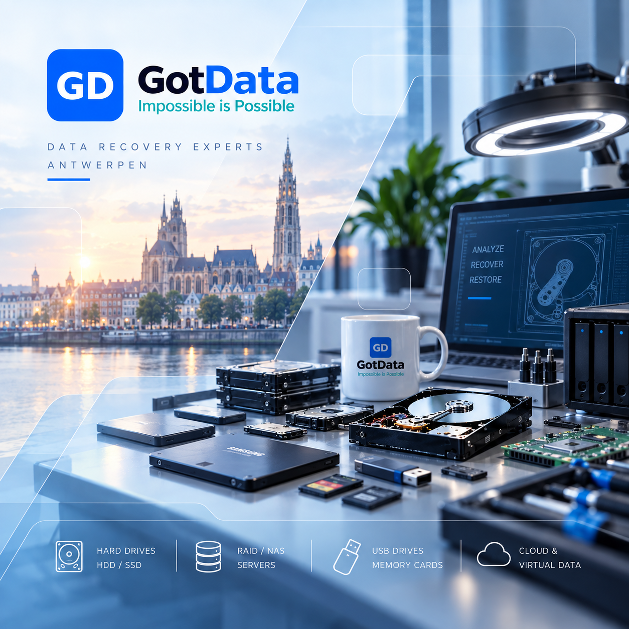 Data recovery Antwerpen en omgeving bij GotData