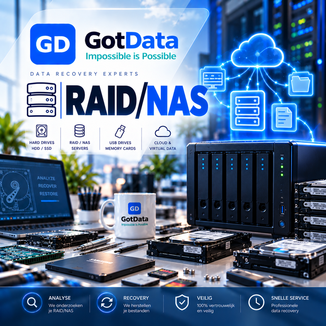 RAID en NAS data recovery bij GotData