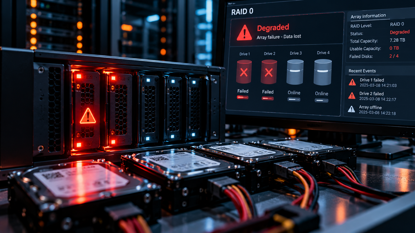 RAID 0 failure and storage diagnostics